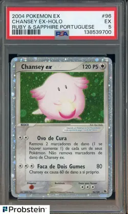 2004 POKEMON PORTUGUESE EX RUBY & SAPPHIRE #96 CHANSEY EX-HOLO PSA 5 - Image 1