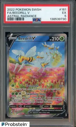 2022 POKEMON SWORD & SHIELD ASTRAL RADIANCE #161 FA/BEEDRILL V PSA 5 - Image 1
