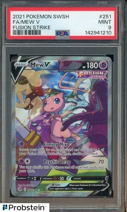 2021 POKEMON SWORD & SHIELD FUSION STRIKE #251 FA/MEW V PSA 9 MINT - Image 1
