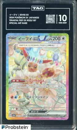 2024 Pokemon SV JPN Terastal Fest Ex SAR #223/187 Eevee Ex TAG 10 GEM MINT - Image 1