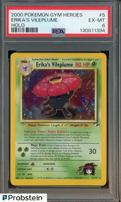2000 POKEMON GYM HEROES #5 ERIKA'S VILEPLUME HOLO PSA 6 - Image 1