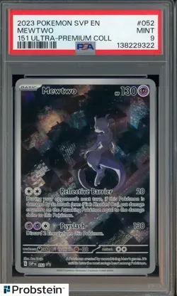 2023 POKEMON SVP EN-SV BLACK STAR PROMO #052 MEWTWO 151 ULTRA-PREMIUM COLL PSA 9 - Image 1