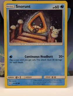 Pokemon TCG Snorunt Sun & Moon - Cosmic Eclipse 47/236 Regular Common LP - Image 1