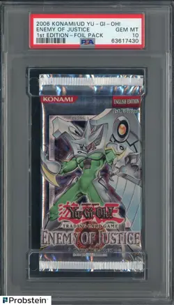 2006 Konami/Upper Deck Yu-Gi-Oh! Enemy Of Justice - Foil Pack PSA 10 GEM MINT - Image 1