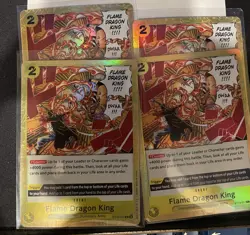 4x One Piece Card Game The Three Brothers ST13-017 Flame Dragon King English - Image 1