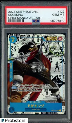 2023 One Piece JPN OP03-Manga Alt Art #122 Sogeking PSA 10 GEM MINT - Image 1