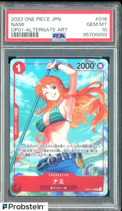 2022 One Piece JPN OP01-Alternate Art #016 Nami PSA 10 GEM MINT - Image 1