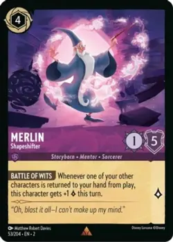 4x Merlin - Shapeshifter - 53/204 - Rare - Cold Foil NM-Mint Disney Lorcana: Ris - Image 1