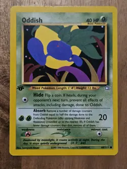 Oddish 1st Edition NEAR MINT - 68/111 Neo Genesis Set - WOTC Pokemon TCG - 2000 - Image 2