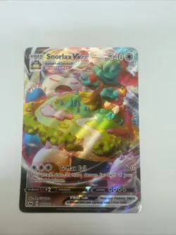Pokemon TCG Snorlax VMAX Holo Ultra Rare Card Sword & Shield Base Set 142/202 - Image 1