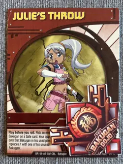 Bakugan Battle Brawlers | Julie’s Throw 🔴 Red Ability Card | 26/48 | Gorem - Image 1