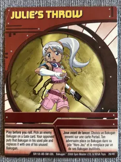 Bakugan Battle Brawlers | Julie’s Throw 🔴 Red Ability Card | 26/48 | Gorem - Image 3