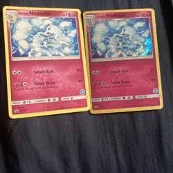 1 Holo 1 Non Holo Pokemon Card Alolan Ninetales SM128 Black Star Promo Near Mint - Image 1