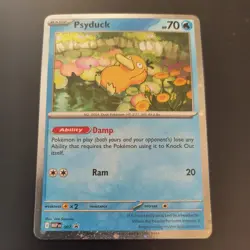 Psyduck Pokemon TCG #7 Mega Evolutions Black Star Promo Cosmos Holo w/swirl Card - Image 1