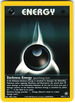 Pokemon Card- Darkness Energy Neo Genesis #104/111 - Image 1
