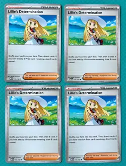 4x Lillie’s Determination MEG 119/132 Mega Evolution Pokemon Card Playset NM - Image 1