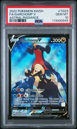 Garchomp V PSA 10 English Pokemon Card TG23 Astral Radiance 2022 Cynthia Alt Art - Image 1