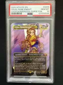 PSA 10 Magic the Gathering MTG FF Celes, Rune Knight Borderless Surge Foil 0209 - Image 1