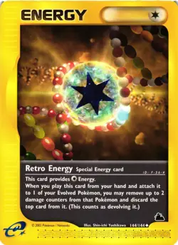 Pokemon TCG Card Retro Energy Skyridge 144/144 Reverse Holo Uncommon VLP - Image 1