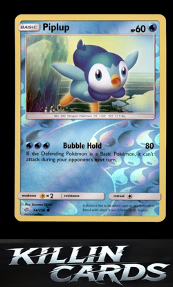 Reverse Holofoil Piplup 54/236 Pokemon Common SM - Cosmic Eclipse Card NM - Image 1