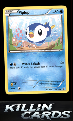 Piplup 33/113 Pokemon Common Legendary Treasures Card LP - Image 1