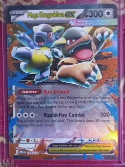 HOLOGRAM FOIL RARE Mega Kangaskhan EX 104/132 Mega Evolutions Pokemon TCG Card - Image 1