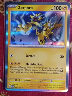 HOLOGRAM FOIL RARE Zeraora 078/182 Destined Rivals Pokemon TCG Card - Image 1