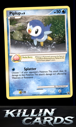 Piplup (72) 72/100 Pokemon Common Majestic Dawn Card LP - Image 1