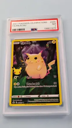 Pikachu Full Art PSA 7 2021 Pokemon Celebrations 005/025 ⚡ - Image 1