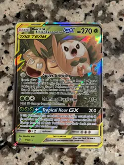 Pokemon TCG Rowlet & Alolan Exeggutor GX 1/236 Sm-Unified Minds Ultra Rare - Image 1