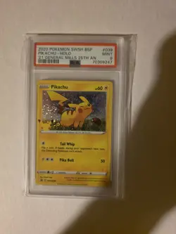 PSA 9 Pikachu Black Star Promo #039 Pokemon General Mills 25th Anniversary Stamp - Image 1