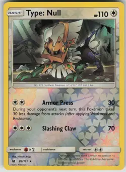 Pokemon TCG Type: Null Holo Rare Reverse Holo SM - Crimson Invasion 89/111 - Image 1