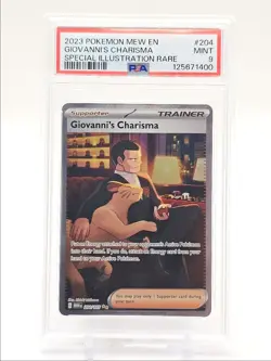 GIOVANNI'S CHARISMA 2023 POKEMON SPECIAL ILLUSTRATION RARE B 204 PSA 9 Q0004 - Image 1