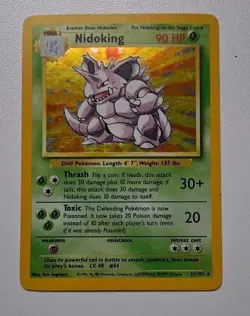 Pokemon TCG Nidoking Base Set 11/102 Holo 1999-2000 Wizards Base Set... - Image 1