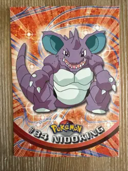 Pokemon Topps Nidoking #34 TV Animation Edition Black Logo Non-Holo NM - Image 1