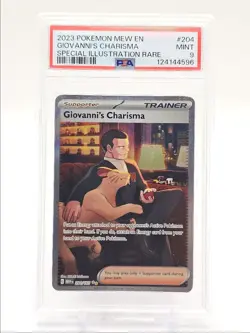 GIOVANNI'S CHARISMA 2023 POKEMON SPECIAL ILLUSTRATION RARE A 204 PSA 9 Q0004 - Image 1