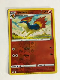 Pokemon TCG Astral Radiance Printer Hickey Error Reverse Holo Quilava 024/189 NM - Image 1