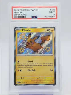 PIKACHU 2024 POKEMON PALDEAN FATES SHINY RARE 131/091 PSA 9 Q0004 - Image 1
