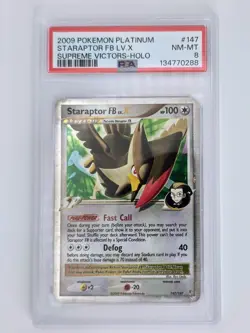 PSA 8 NM-Mint Staraptor FB LV. X #147 Pokemon Supreme Victors - Image 1