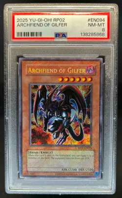 2009 Yu-Gi-Oh! Retro Pack 2 English Archfiend of Gilfer #RP02-EN094 PSA 8 - Image 1