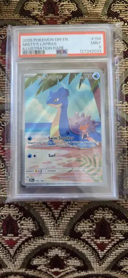Pokemon TCG Misty's Lapras 194/182 Destined Rivals Illustration Rare PSA 9 - Image 1