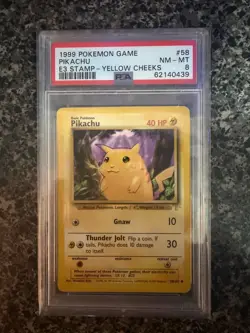 Pokemon Pikachu E3 Stamp Yellow Cheeks PSA 8 NM-MT Ships Fast!!! - Image 1