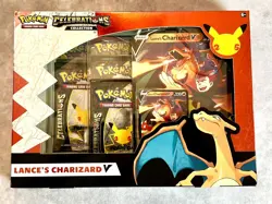 Pokemon Celebrations 25th Anniversary Lance’s Charizard V Collection Box Sealed - Image 1