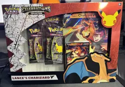 Pokemon 25th Anniversary Celebrations Lance's Charizard V Collection Box Sealed. 820650809392 - Image 1