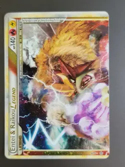 Entei & Raikou Legend (Top) 90/95 HGSS Unleashed Ultra Rare Pokemon LP - Image 2