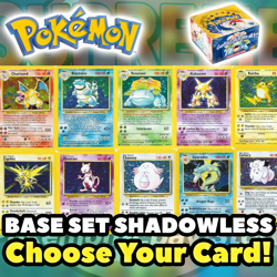 Pokemon BASE SET SHADOWLESS Choose Your Card! 1999 VINTAGE WOTC LP/MP ENGLISH - Image 1