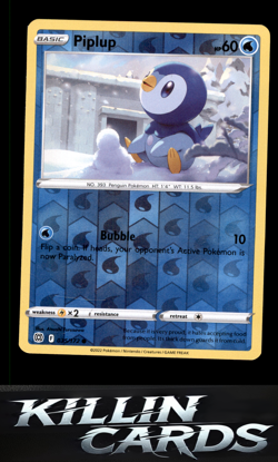 Reverse Holofoil Piplup 035/172 Pokemon Common SWSH09: Brilliant Stars Card NM - Image 1