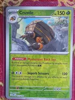 REVERSE FOIL RARE Crustle 012/182 Destined Rivals Pokemon TCG Game Card - Image 1