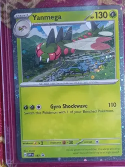 BLACK STAR PROMO Hologram COSMIC Foil Yanmega SVPen 187 Pokemon TCG Rare Card - Image 1