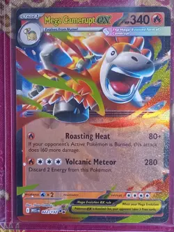 HOLOGRAM FOIL RARE Mega Camerupt Ex 022/132 Mega Evolution Pokemon TCG Card - Image 1